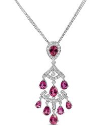 Haus of Brilliance - Colorful Gemstones 18K 7.97 Ct. Tw. Diamond & Tourmaline Pendant Necklace - Lyst