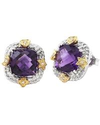 Gemstones - 3.98 Ct. Tw. Diamond & Amethyst Earrings - Lyst