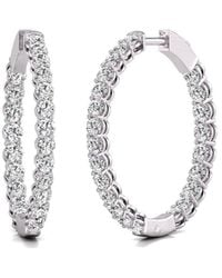 Diana M. Jewels - Diana M. Fine Jewelry 14k 7.00 Ct. Tw. Lab Grown Diamond Hoops - Lyst