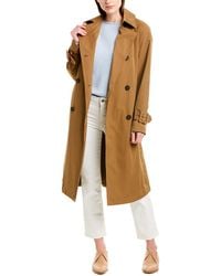 Vince Belted Tech Trench Coat - Brown