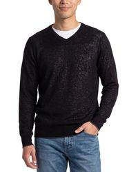 RAFFI - Jacquard Wool-Blend V-Neck Sweater - Lyst