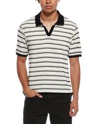 KARL LAGERFELD - Stripe Knit Johnny Collar Shirt - Lyst