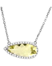 Gemstones - 14k 2.12 Ct. Tw. Diamond & Lemon Quartz Necklace - Lyst