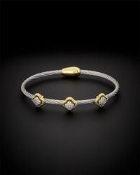 Juvell - 18k Plated Cz Twisted Mesh Bangle Bracelet - Lyst