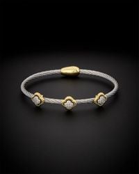Juvell - 18k Plated Cz Twisted Mesh Bangle Bracelet - Lyst