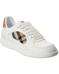Burberry - Terrace Check Canvas & Leather Sneaker - Lyst