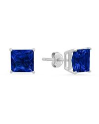 MaxColor - 14k 3.20 Ct. Tw. Lab-grown Blue Sapphire Studs - Lyst