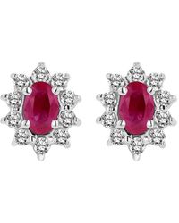 Diana M. Jewels - Fine Jewelry 14k 0.70 Ct. Tw. Diamond & Ruby Earrings - Lyst