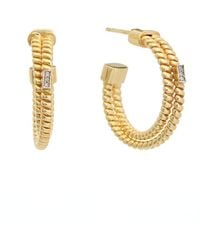 Meshmerise - 18K Over 0.03 Ct. Tw. Diamond Earrings - Lyst