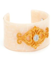 Diamond Select Cuts - 14k Over Silver 0.09 Ct. Tw. Diamond Filigree Bangle Bracelet - Lyst