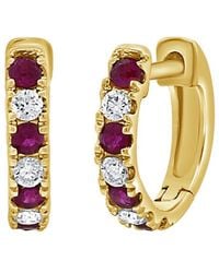 Sabrina Designs - 14K 0.38 Ct. Tw. Diamond & Ruby Huggie Earrings - Lyst