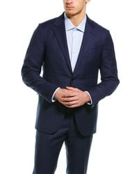 Ermenegildo Zegna 2pc Wool Suit With Flat Front Pant - Blue