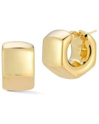 Sphera Milano - 14k Over Silver Hollow Hexagon Chunky Hoops - Lyst