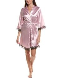 Sugar - Satin Lace Trim Robe - Lyst