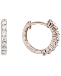 Diamond Select Cuts - 14k Rose Gold Diamond 0.35 Ct. Huggie Earrings - Lyst