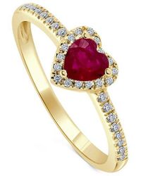 Sabrina Designs 14k 0.57 Ct. Tw. Diamond & Ruby Heart Ring - White