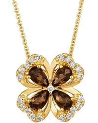 Le Vian - Le Vian Chocolate Clover 14k 1.00 Ct. Tw. Diamond & Quartz Pendant - Lyst