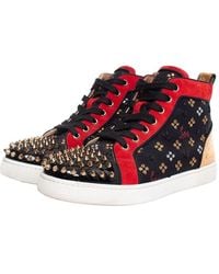 Christian Louboutin - Suede Lou Spike High-Top Sneaker (Authentic Pre- Loved) - Lyst