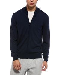 Bruno Magli - Merino Wool-Blend Blend Zip Mock Neck Sweater - Lyst