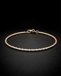 Italian Gold - 14k Italian Two-tone Gold Beaded Bracelet - Lyst