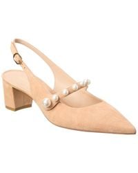 Stuart Weitzman - Pia Mary Jane Suede Slingback Pump - Lyst
