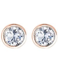 Rachel Glauber - 14k Rose Gold Vermeil Cz Studs - Lyst