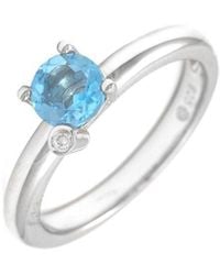 Gemstones - Silver 0.91 Ct. Tw. Diamond & Blue Topaz Ring - Lyst