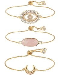 Eye Candy LA - Jules Cz 3pc Bolo Bracelet Set - Lyst