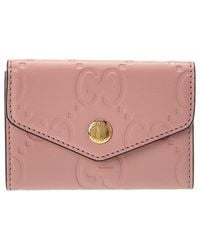 Gucci - Soft Pink Jumbo GG Leather Embossed Snap Wallet (authentic Pre-loved) - Lyst
