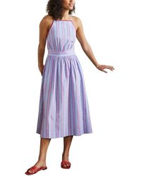 Boden Stripe Halter Neck Midi Dress - Purple