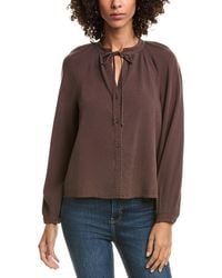 Bella Dahl - Full Sleeve Raglan Button Down Blouse - Lyst
