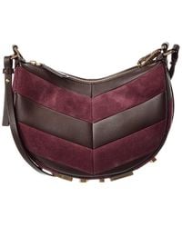 Fendi - Graphy Mini Leather & Suede Hobo Bag - Lyst