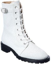Stuart Weitzman - Crystal Buckle Lace-Up Bootie - Lyst