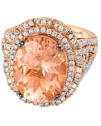 Le Vian - Le Vian 18k Rose Gold 8.10 Ct. Tw. Diamond & Peach Morganite Ring - Lyst