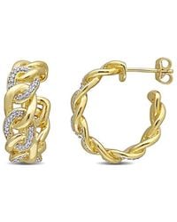 Rina Limor - Vermeil 0.25 Ct. Tw. Diamond Link Earrings - Lyst