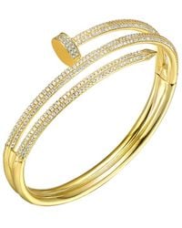 Rachel Glauber - 14K Plated Cz Bangle Bracelet - Lyst