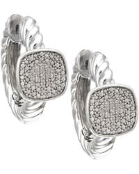 Diamond Select Cuts - Silver 0.11 Ct. Tw. Diamond Square Earrings - Lyst