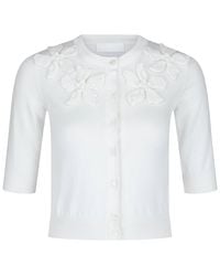 Valentino - Embroidered Cotton Cardigan - Lyst