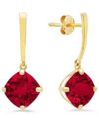 MaxColor - 14k 4.40 Ct. Tw. Lab-grown Ruby Drop Earrings - Lyst