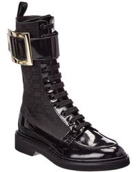 Roger Vivier - Canvas & Leather Boot - Lyst