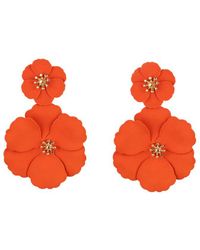 Eye Candy LA Floral Earrings - Orange