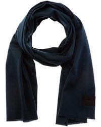 Vince - Double-Face Solid Leather-Trim Wool & Cashmere-Blend Scarf - Lyst