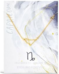 Sterling Forever - 14k Plated Capricorn Pendant Necklace - Lyst