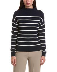 Bruno Magli - Jersey Striped Funnel Neck Wool & Cashmere-blend Sweater - Lyst