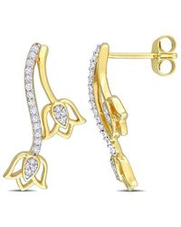 Rina Limor - 10k 0.19 Ct. Tw. Diamond Floral Studs - Lyst