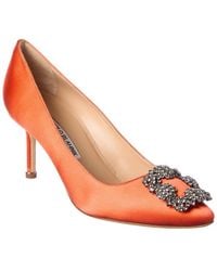 Manolo Blahnik - Hangisi 70 Satin Pump - Lyst