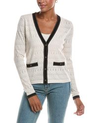 Autumn Cashmere - Pointelle V-Neck Cardigan - Lyst