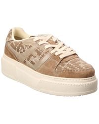 Fendi - Match Ff Jacquard & Suede Platform Sneaker - Lyst