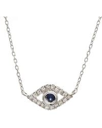 Gemstones - 0.08 Ct. Tw. Diamond & Sapphire Necklace - Lyst