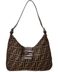 Brown Zucca Canvas Shoulder Bag